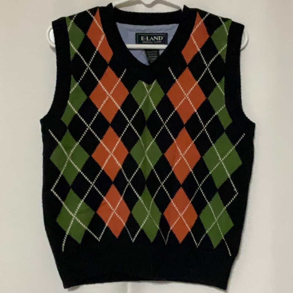 E- Land Size 4 Toddler V-Neck Argyle Sweater Vest